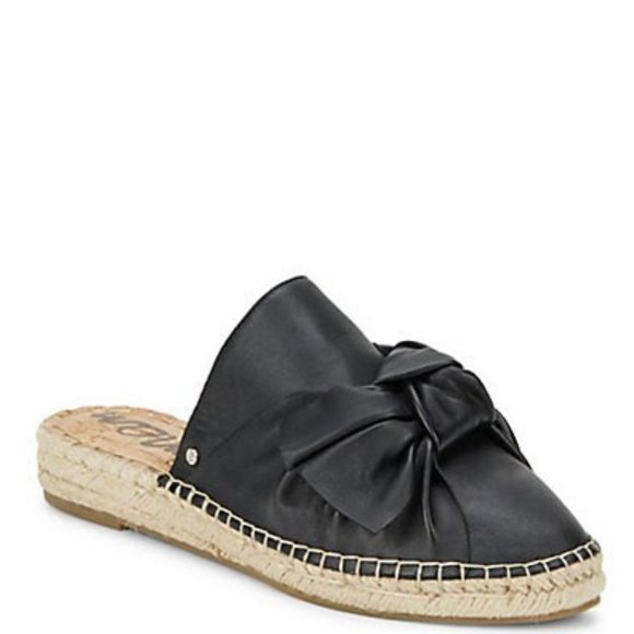Sam Edelman Lynda Leather Bow Espadrilles Mule 10 - Picture 1 of 4
